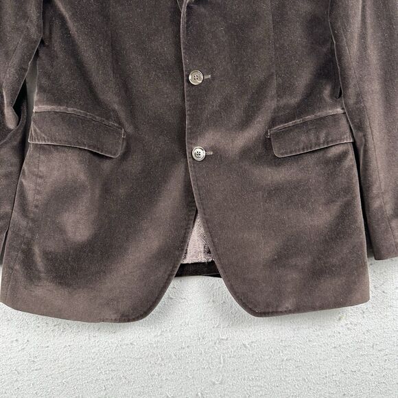 Dolce And Gabbana Blazer Men’s Small Brown Velvet 2 Button Notch Collar Lined - Picture 5 of 16